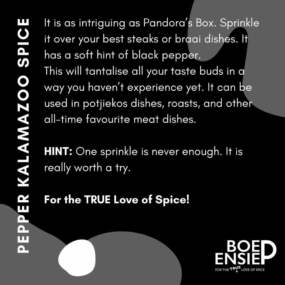 Boepensie Spices - Pepper Kalamazoo Uses