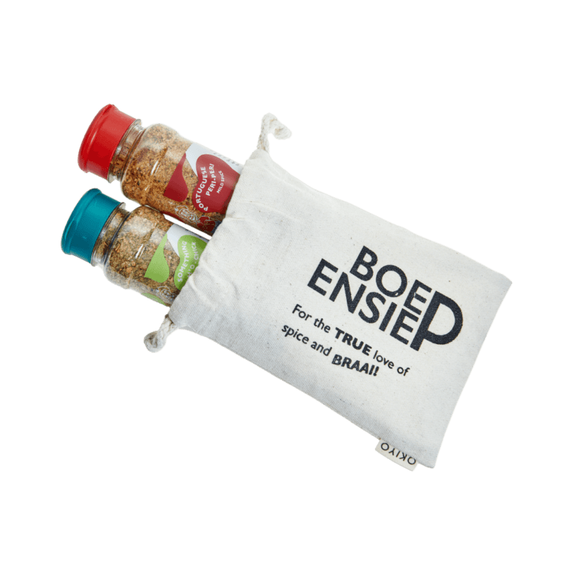 Boepensie Small Cotton Bag with 2 x 200ml Spices
