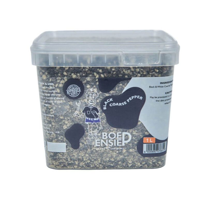 Black Coarse Pepper – 1L Plastic Bucket